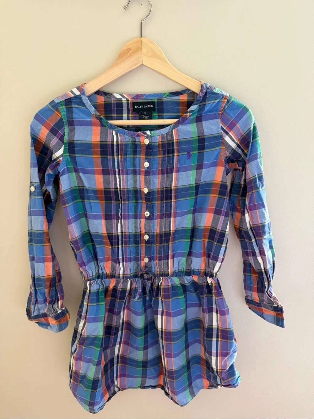 Girls Ralph Lauren Plaid Button-Front Tunic